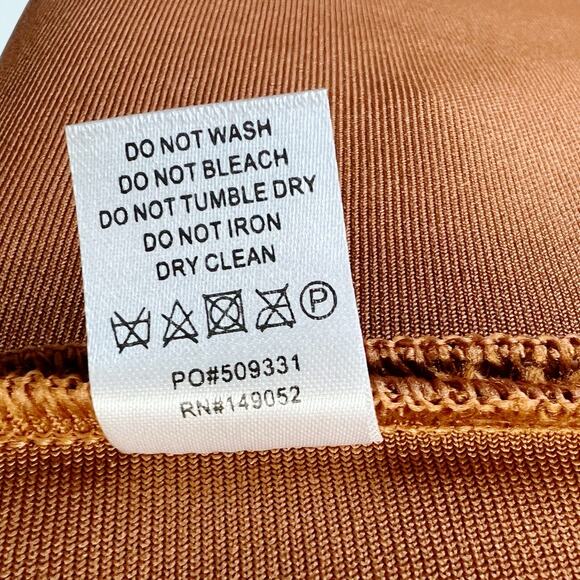 Fashion Nova Luxe NWT Knotty Embellished Bodycon Maxi Dress Cognac Brown Size L - Picture 14 of 14